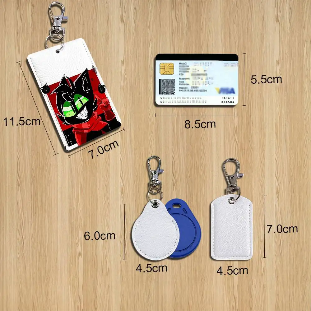 black Mao Mao Heroes of Pure Heart Card Holder With Keychain Executive Protection For Bank Credit Subway Bus Case
