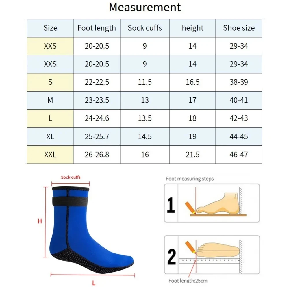 3mm Neoprene Diving Socks Wetsuit Shoes Non-slip Adult Warm Elasticity Diving Surfing Boots Swimming Snorkeling Beach Sock Men