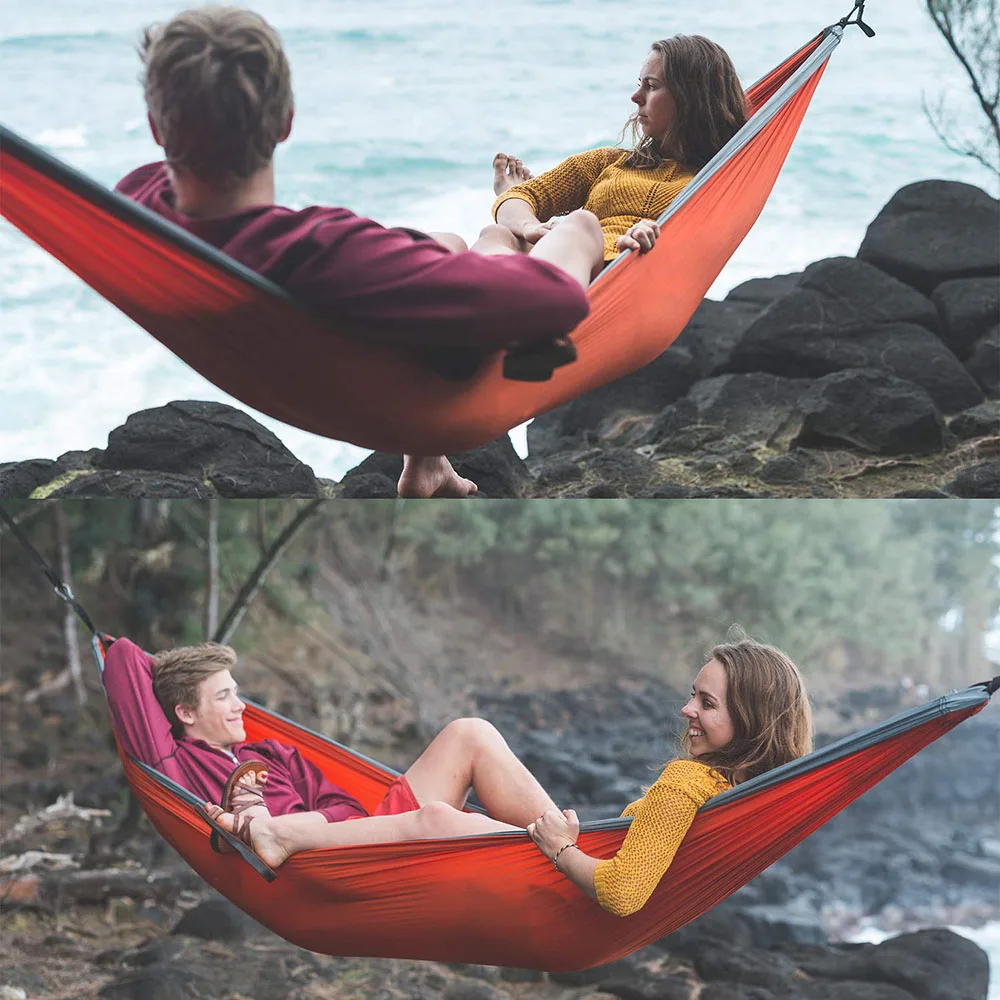 260x140cm Double Camping Hammocks with 2 Tree Straps Portable Indoor Outdoor Travel Hammock for Backpacking Beach Hiking swing