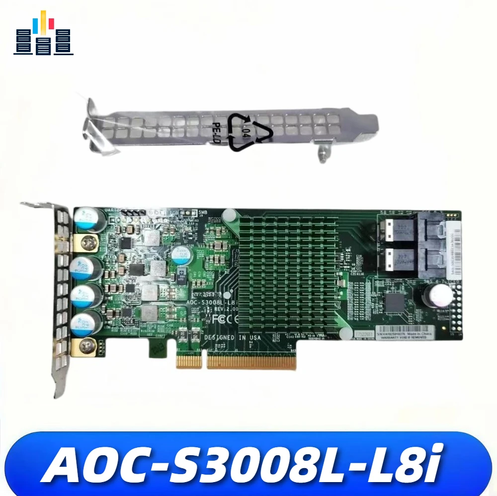 AOC-S3008L-L8i 12Gbps 8-Port Internal SAS/SATA RAID Adapter – PCIe 3.0 x8, LSI SAS3008, 2x SFF-8643, Low Profile