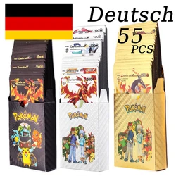 Neueste Pokemon Vmax V GX EX Shiny Gold Metall Karte PV Deutsche Version Spiel Tag Team Kampf Bestellen Serie Kind Weihnachten Geschenk