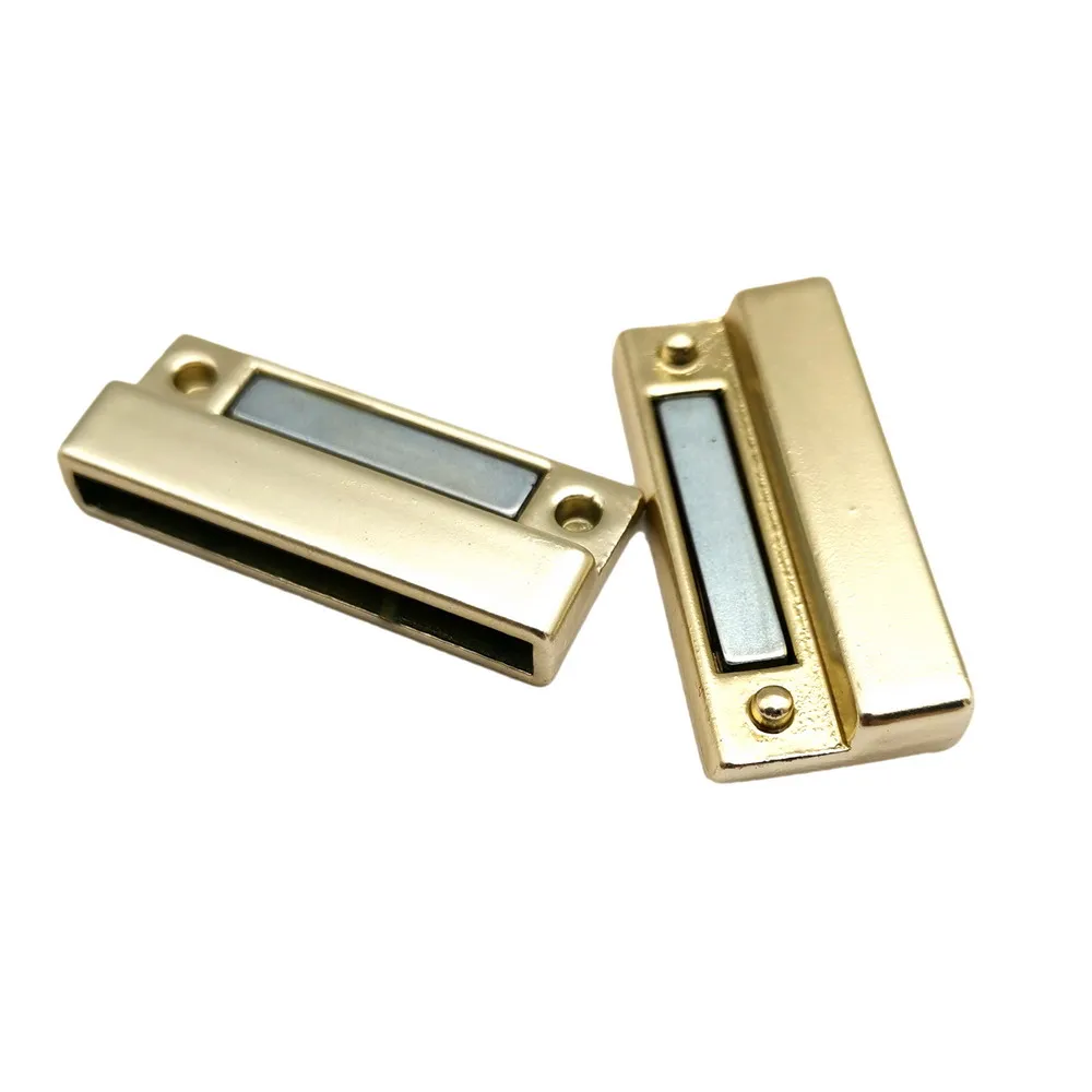 Aaazee 2 Sets 30mmx3mm Hole Matte Gold/Matte SIlver Magnetic Curved Clasp for Bracelets
