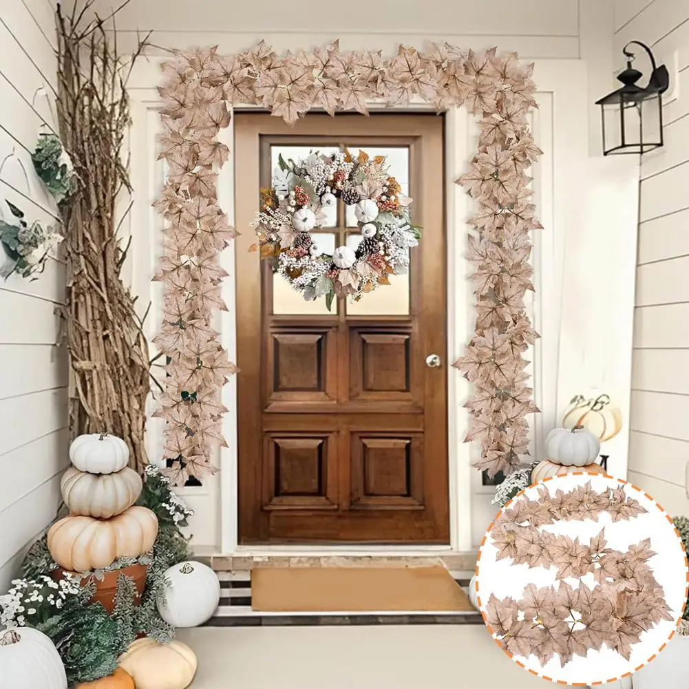 

Seasonal Leaf Decoration Festive Artificial Maple Leaf Garland for Halloween Fall Harvest Thanksgiving Decor Indoor/outdoor