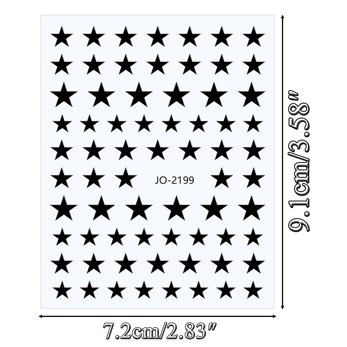 Autocollants pour ongles étoiles noires et blanches, 2 feuilles, motif étoile minimaliste, décalcomanies pour bricolage, décoration de manucure en Gel, Design d'ongles