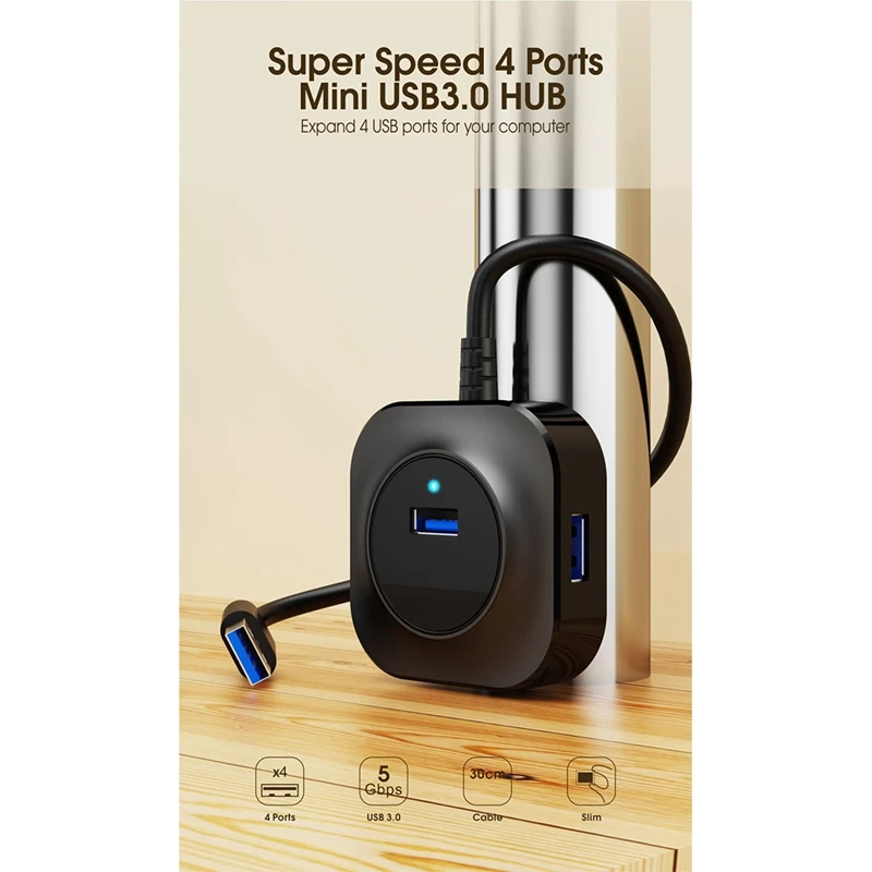 USB Hub USB 3.0 Hub USB Splitter Adapter 4 Ports Speed Mini Multiple 3 Hab USB3.0 HUB 4Port USB-Hub Expander For PC