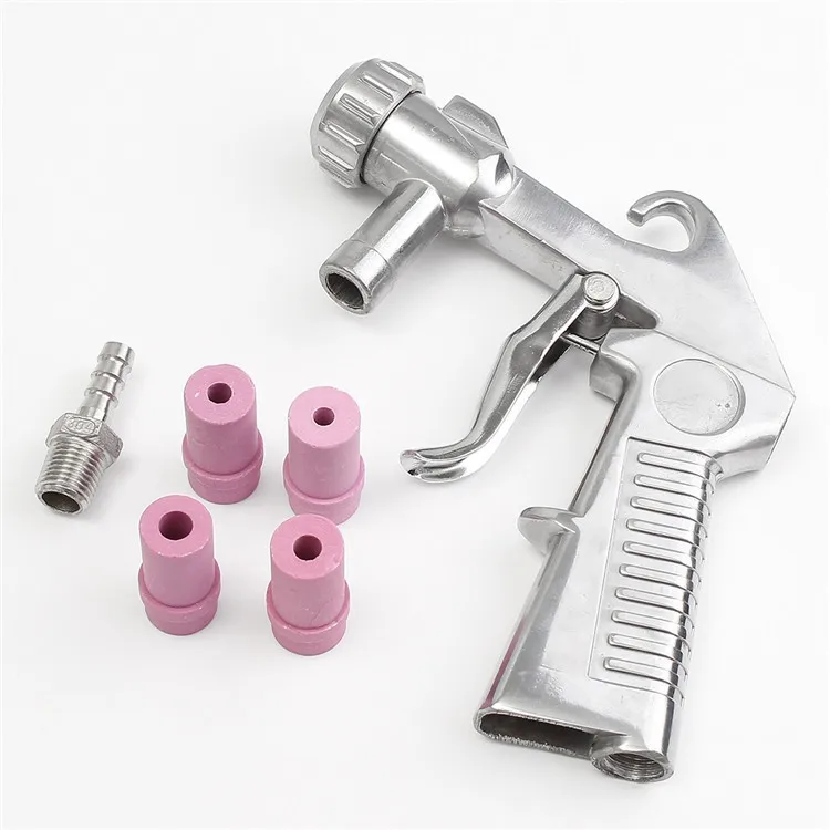 Durable Air Sand Blasting Gun Kit Sandblaster Kit Sandblasting Blast Gun+3 Nozzles+Connector+Tube Derusting Tool Kit