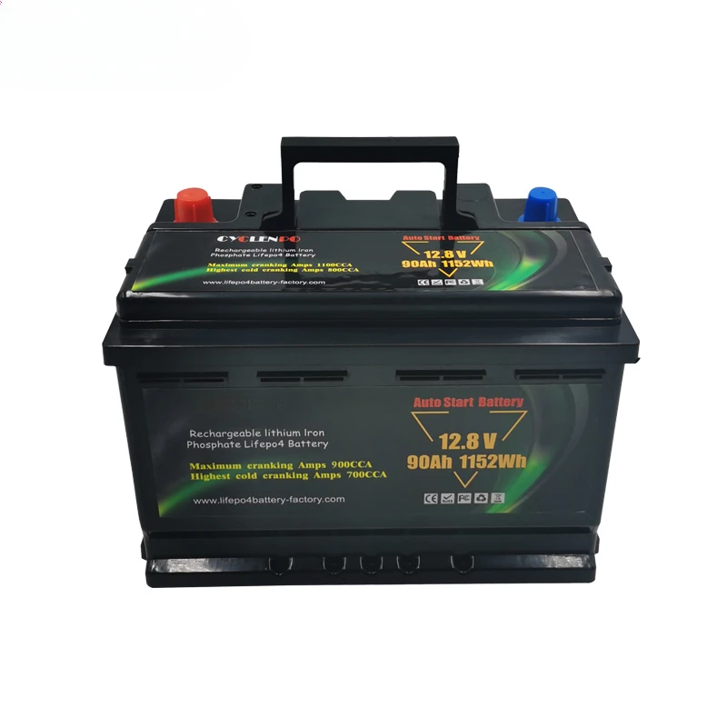 Factory supply li ion lithium start 12v 90ah cranking battery for automotive