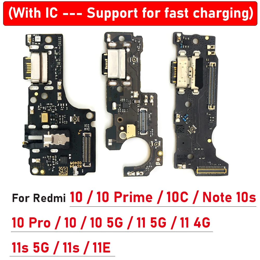 

20PCS NEW USB fast Charging Port Dock Charger Plug Connector Board Flex For Xiaomi Redmi 10C Note 11E 10S 11 5G 4G 10 Pro Prime