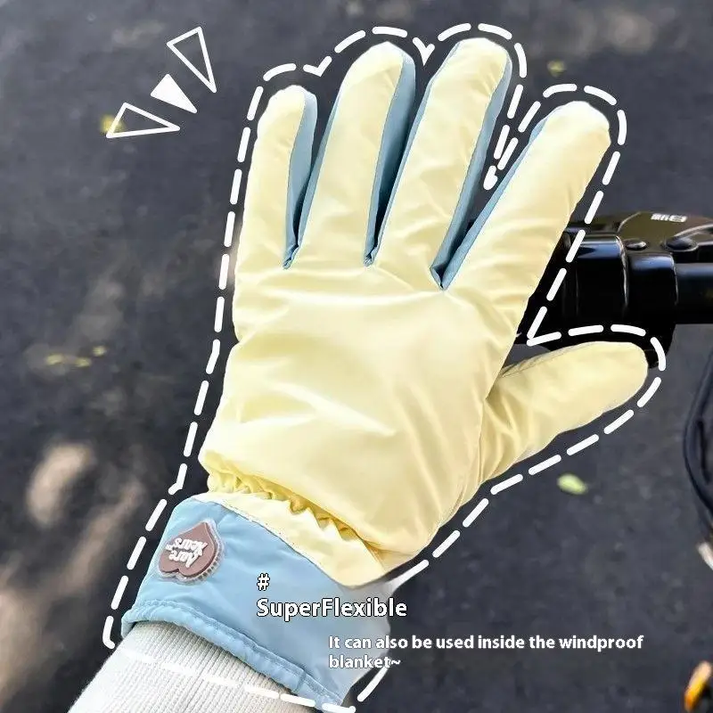 

New 1Pairs Women Cute And Plush Touchscreen Cold Resistant Outdoor Sports Cycling Gloves Autumn And Winter Warm Gloves