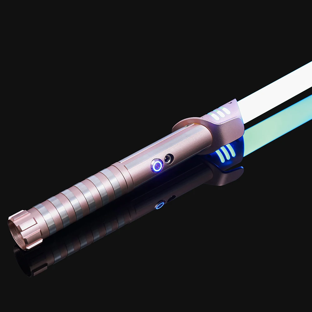 Darksaber RGB 16 لون مقبض معدني لعبة السيف الضوئي مقبض ألمونيوم سيف ليزر مع ضرب تأثير الصوت FX Duel Lightsaber