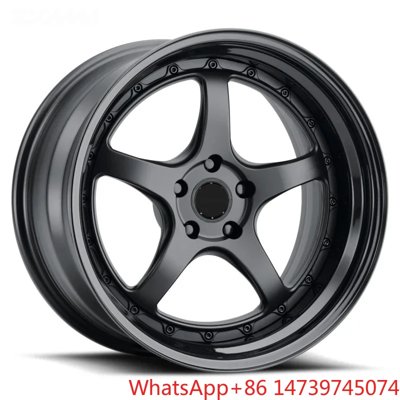 Racing Car Wheels 2 Piece 18 19 20 21 22 Inch 5x120 5x112 Full Black 5 Star Forged Alloy Wheels Rim For RX7W205,W213,W166,X156,