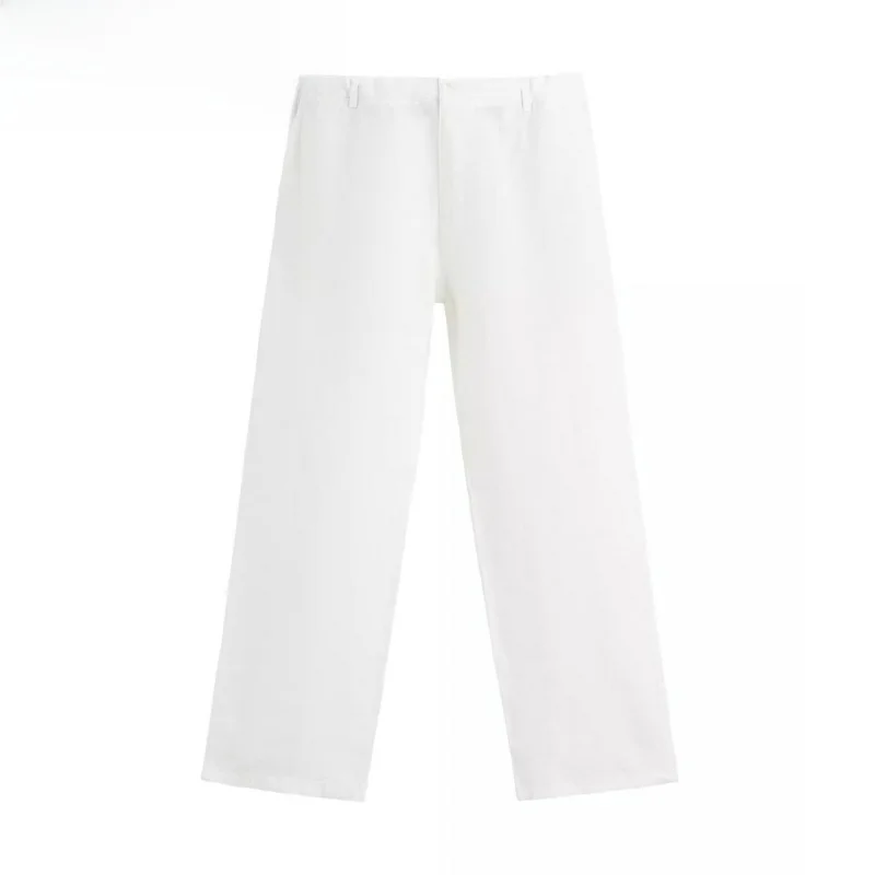 

New Summer Men's Casual Pants Comfortable Loose Elastic Waist Linen Long Trousers Versatile Elastic Waist Youthful Vitali S...
