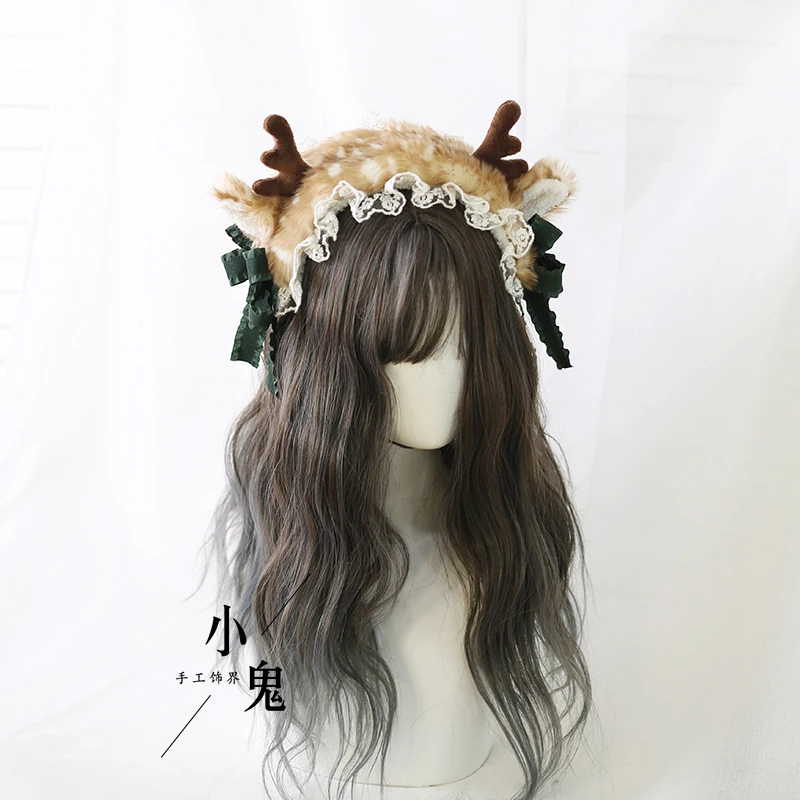 Japanese cute deer antlers hair with hair hoop lolita headdress hair band hairpin hair KC in the New Year