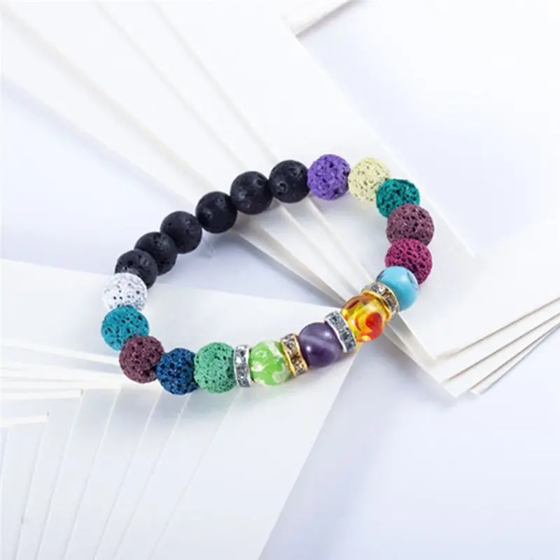 

Just- Lava Beads Stone Kits Spacers Beads Bracelet Elastic String for Diffuse Essential Oils Adult DIY Jewelry Making Supplies