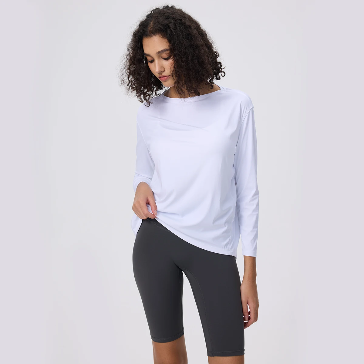 Yoga Long Sleeve Workout Top Running Clothes Physical Shirts & Blouses Top Fitness Loose T-shirt Clothing Sportswear Woman Gym