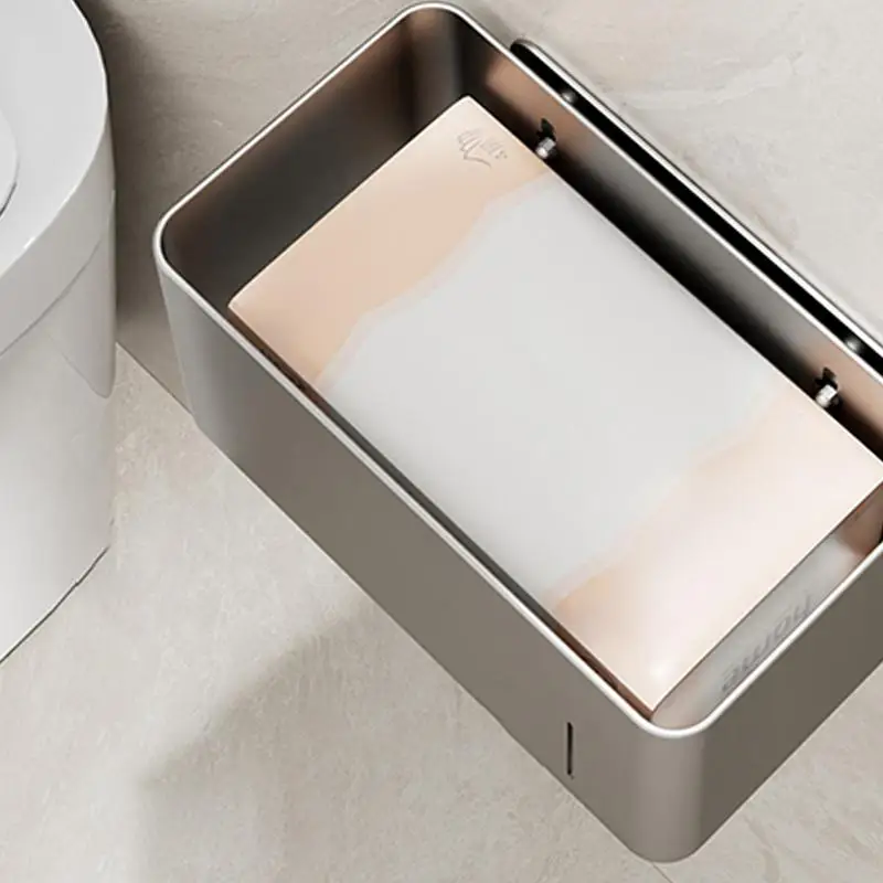 Feuchtigkeitsbeständiger, korrosionsbeständiger, wandmontierter Toilettenpapierhalter, keine Bohrinstallation erforderlich, Badezimmer-Papierspender – Detail 10
