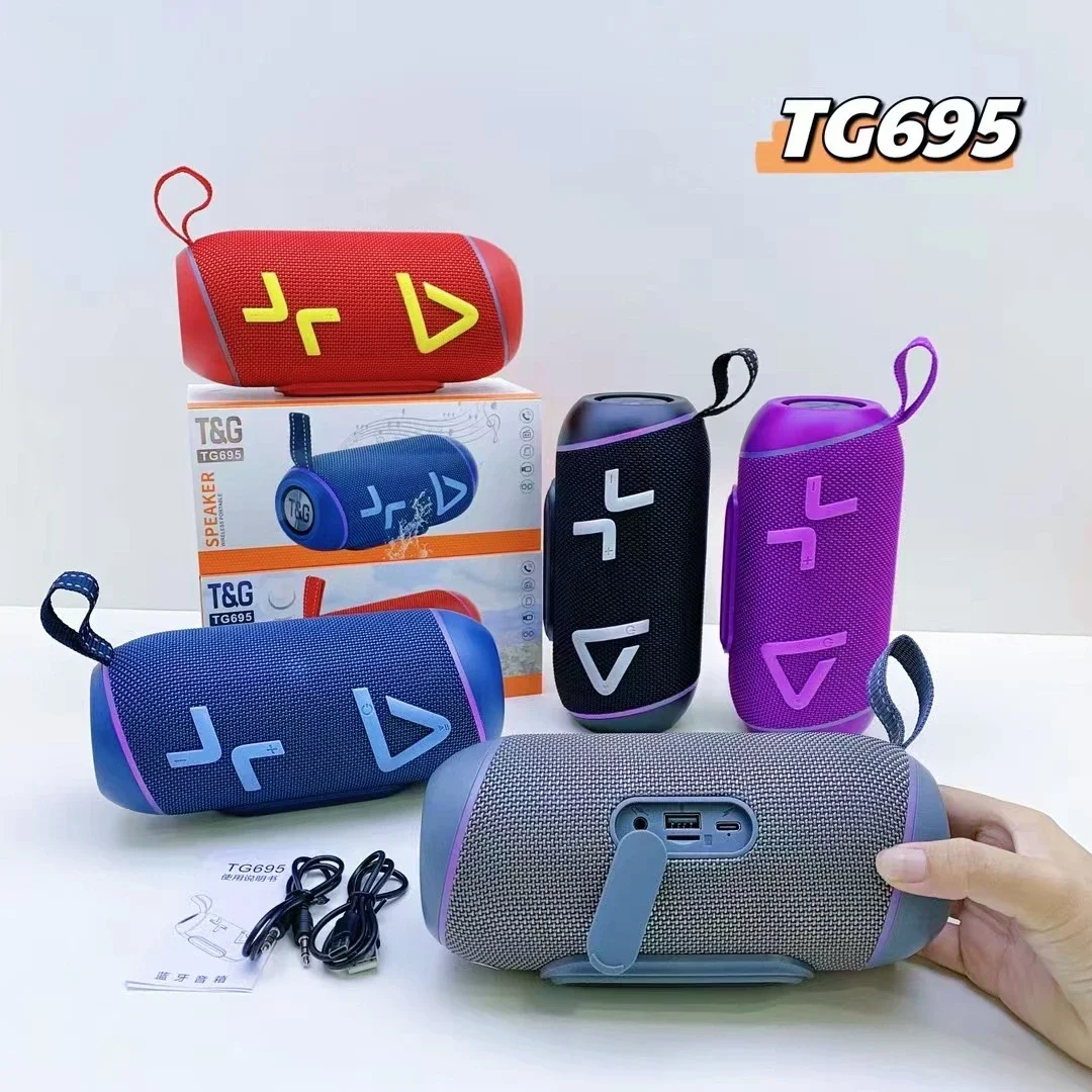 TG695 Fabric Wireless Blue Tooth Speaker Box Portable Outdoor Sports Loudspeaker Support FM Radio With RGB Light TG Speakers