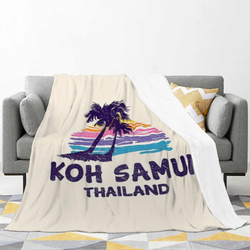 Koh Samui, Thailand - Tropical Beach Island Medium Blanket Fluffy Soft Bedroom Decor Sofa Blankets Comforter Home and Decoration