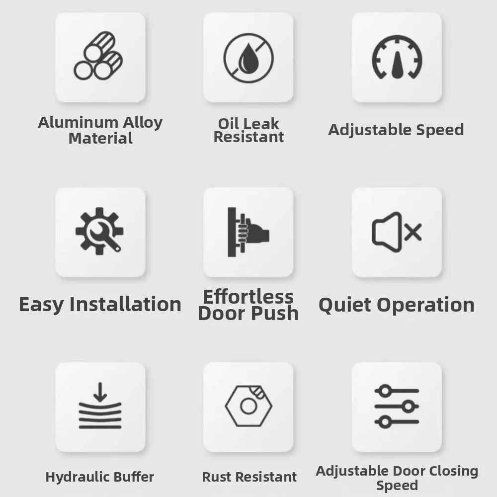 25-85 كجم باب أوتوماتيكي أقرب كتم الصوت إغلاق ناعم معدات إغلاق باب الباب الواقية سبائك الألومنيوم سرعة قابلة للتعديل