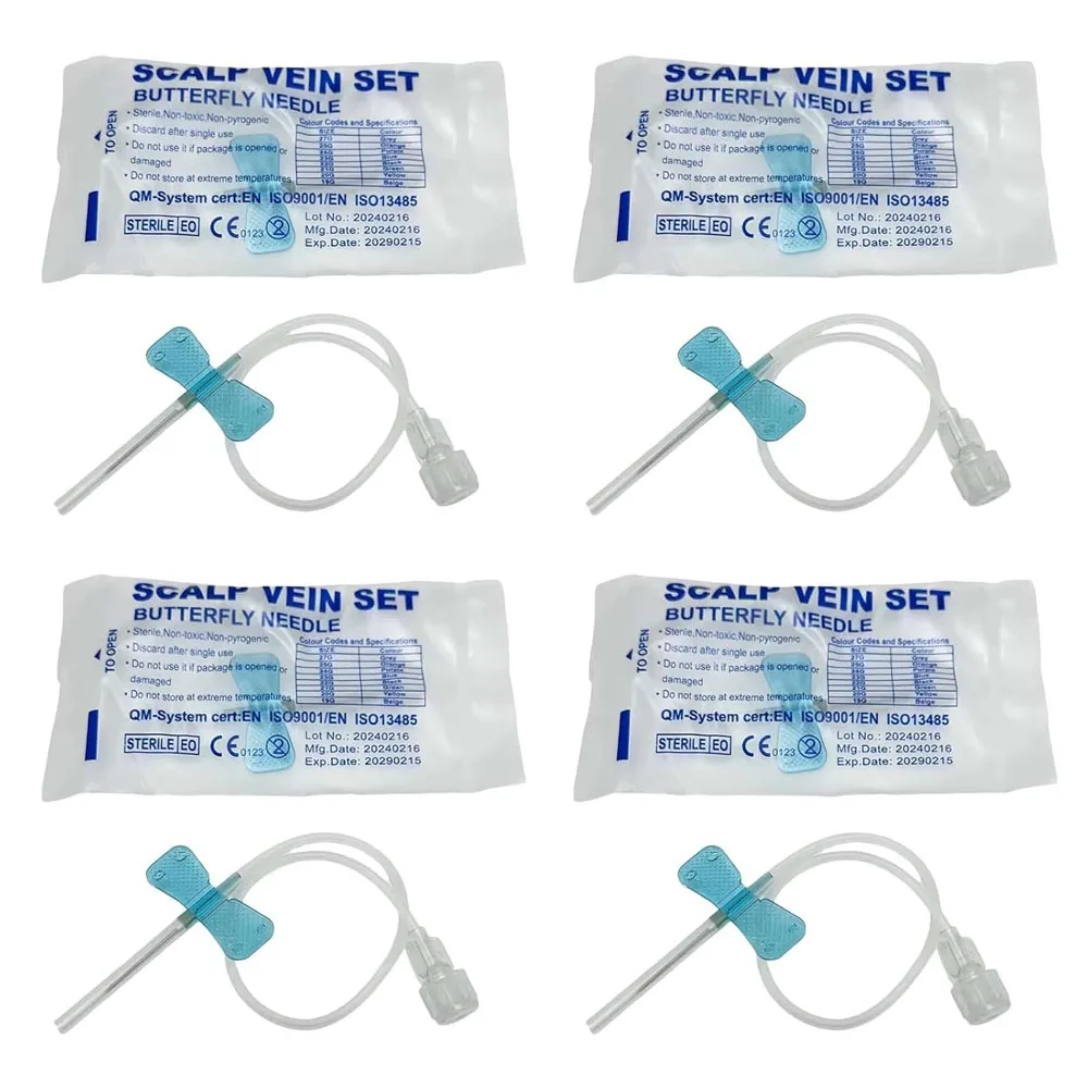 100Pcs Veterinary Butterfly Shaped Blood Collection Needle, Winged Blood Collection Needle Suitable For Cats, Dogs and Pets
