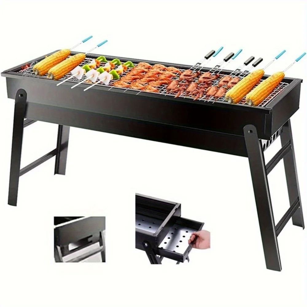 

Charcoal Grill, Portable for Barbecue, Folding BBQ Grill, Small for Outdoor Camping Hiking Picnics Traveling