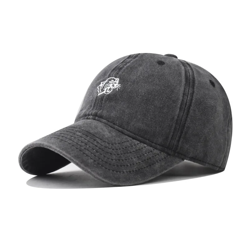 

Cotton Washed Vintage Leopard Embroidered Baseball Cap For Men And Women Outdoor Personality Cartoon Dad Hat