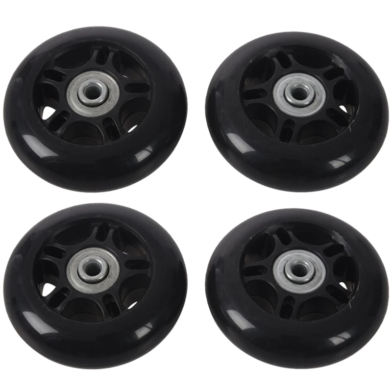 4Set 64X18mm Luggage Suitcase / Inline Outdoor Skate Replacement Wheels Black