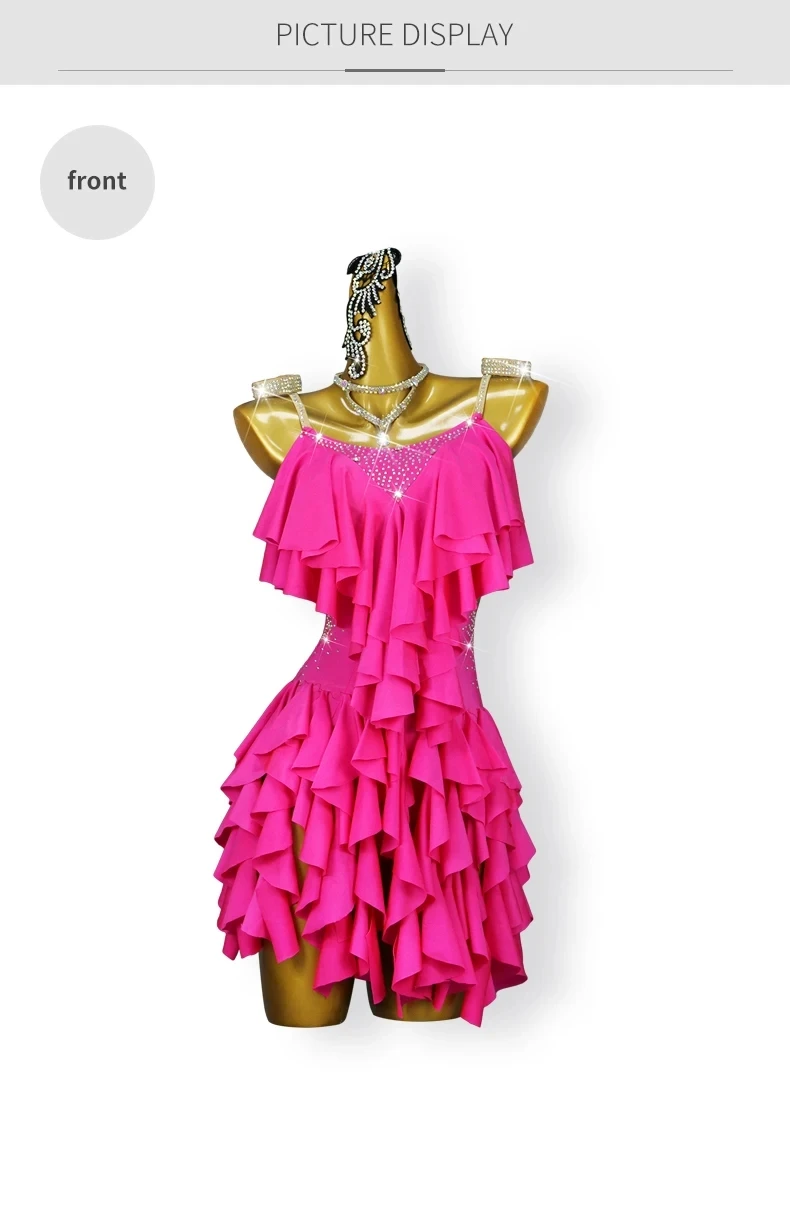 Latein-Tanzkostüm für Mädchen, Sportkleid, Damen-Partykleid, Abendkleid, sexy Anzug, Ballkleid für Frauen, 2026 Partys, Übungskleidung, Bühnen-Samba-Kleidung – Detail 7