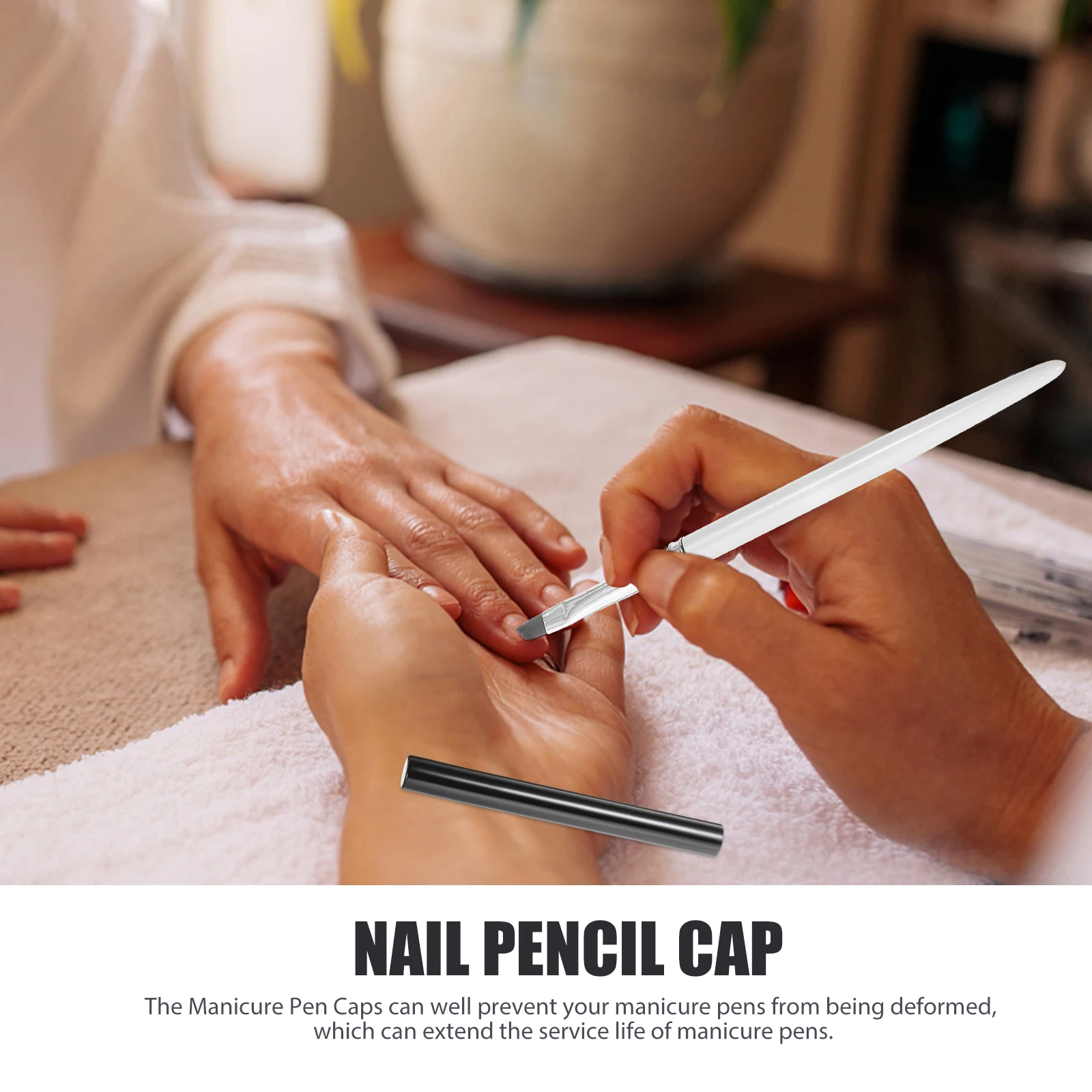 

Nail Art Pen Caps Manicure Brush Covers Decorative Protective Sleeves Classic Color Durable Practical Nail Pen Tops