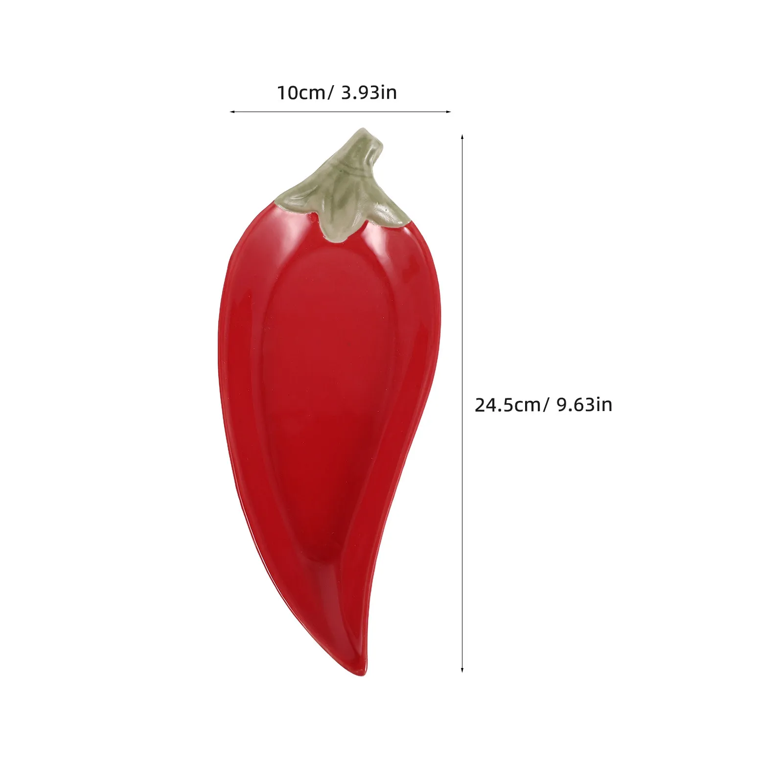 Red Ceramic Chili Pepper Shaped Serving Platter Decorative Jewelry Holder Tray Vanity Bathroom Ring Plate Kitchen Snack Dish