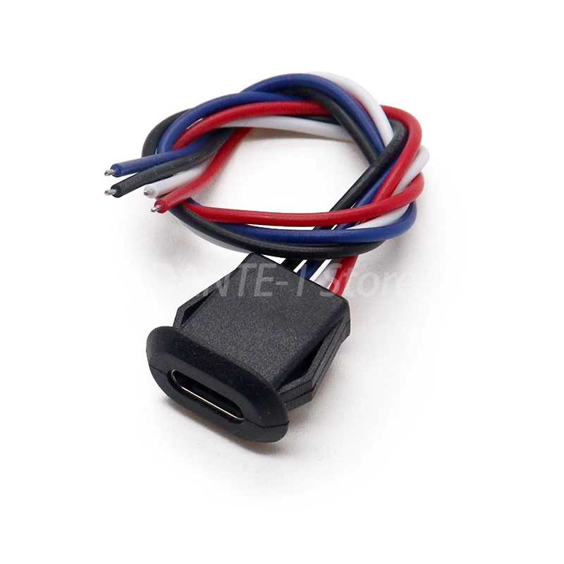 USB TYPE-C female connector with cable, waterproof type, waterproof TYPE-C cable