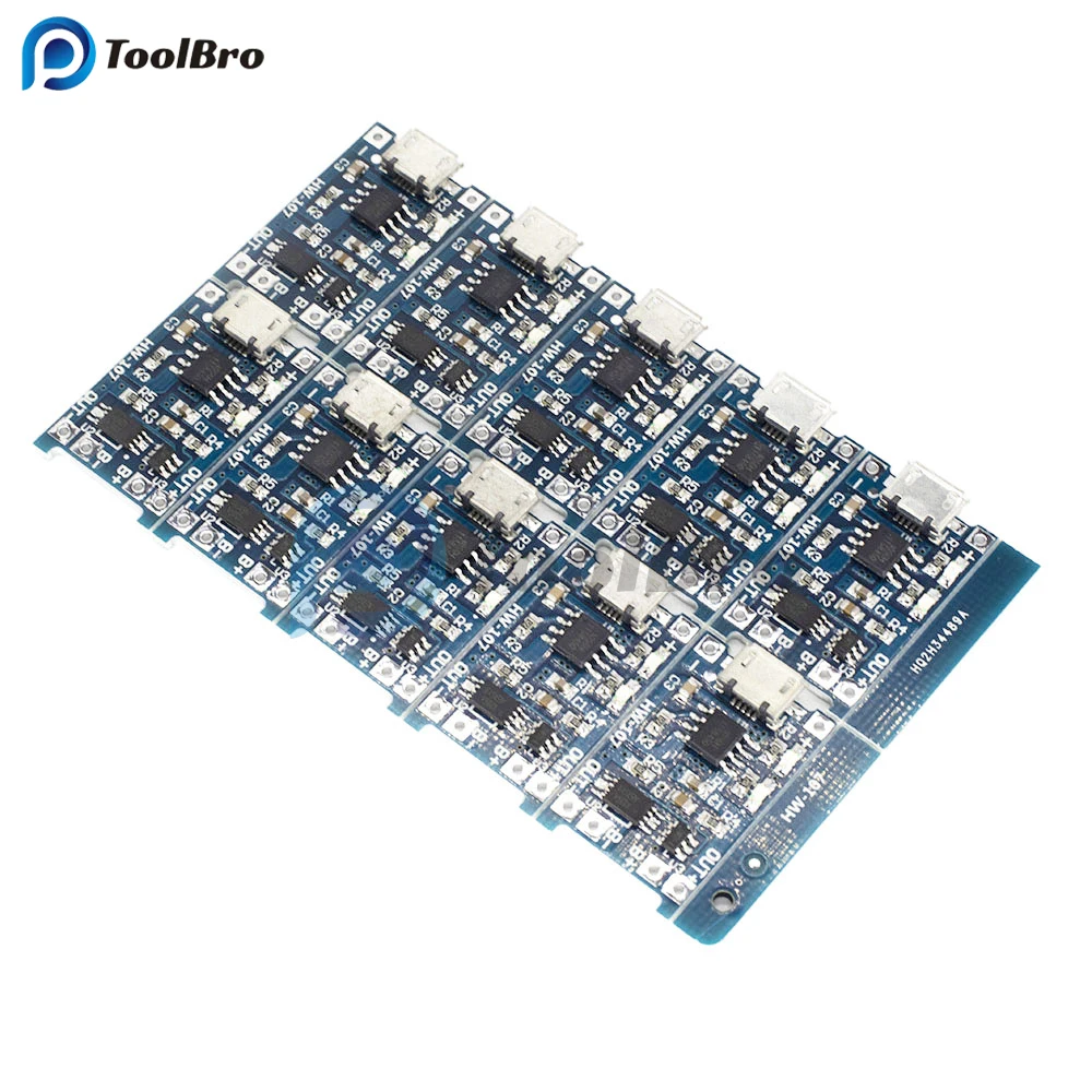 10PCS 5V 1A Micro USB 18650 Lithium Battery Charging Power Supply Module TP4056 Li-ion Battery Charger Protection Board