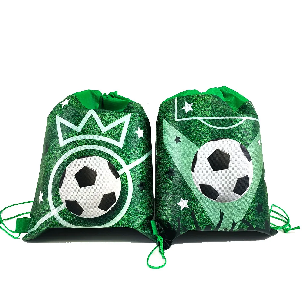 6pcs Soccer Drawstring Bag Sports Gym Football Soccer Drawstring Backpack Gifts Bags Treat Bags Soccer Birthday Party Favors