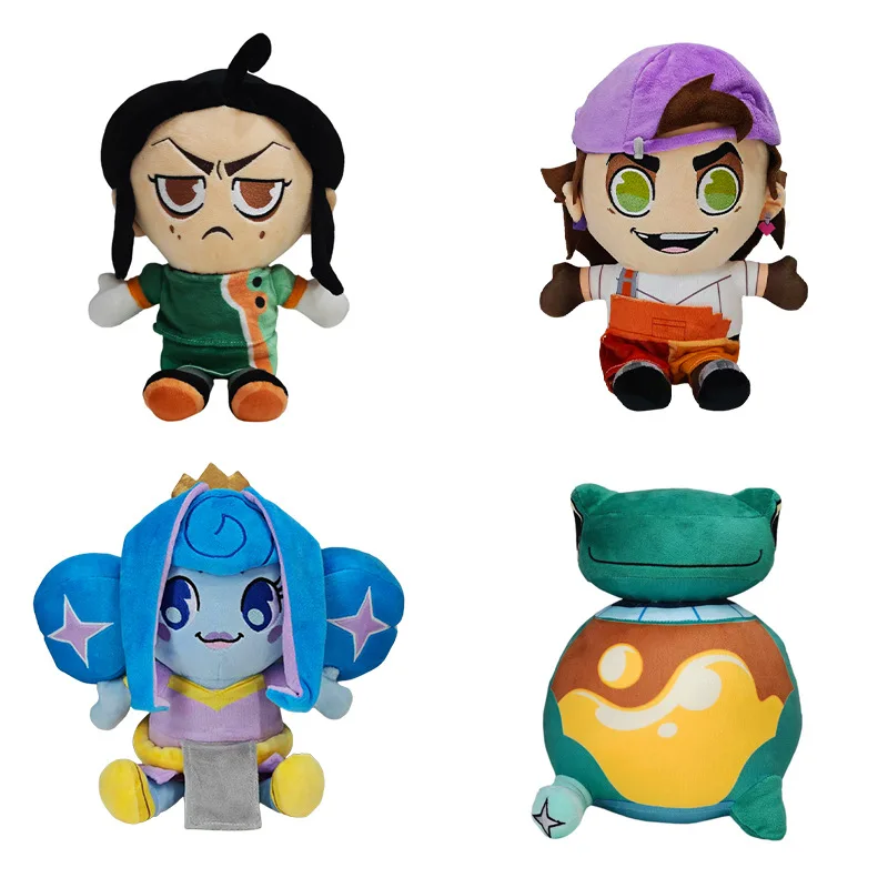 

Frankie Plush Blue Hair Princess Cute Anime Knight Game Peripheral Stuffed Doll Sitting Posture Frog for Kid Birthday Gifts