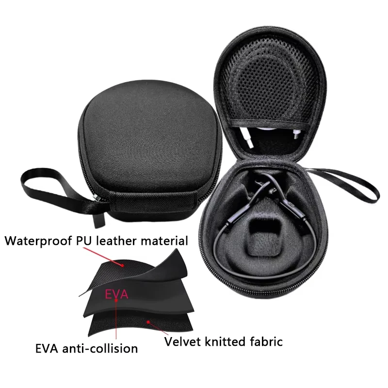 Bolsa de Armazenamento Universal para Fones de Ouvido por Condução Óssea, Estojo Protetor de EVA Macio para Fones de Ouvido, Bolsas de Armazenamento Impermeáveis para Viagem