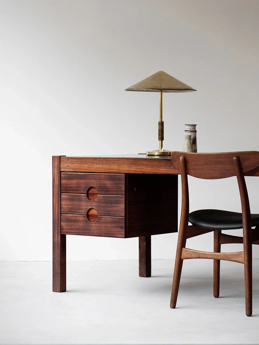 Desk writing desk black walnut modern minimalist