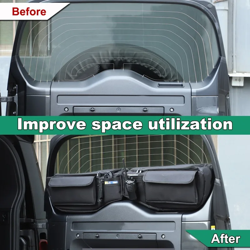 

Fit For Land Rover Defender 90 110 L663 2020-2026 Oxford Cloth Car Tailgate Multifunctional Storage Window tools Bag Accessories