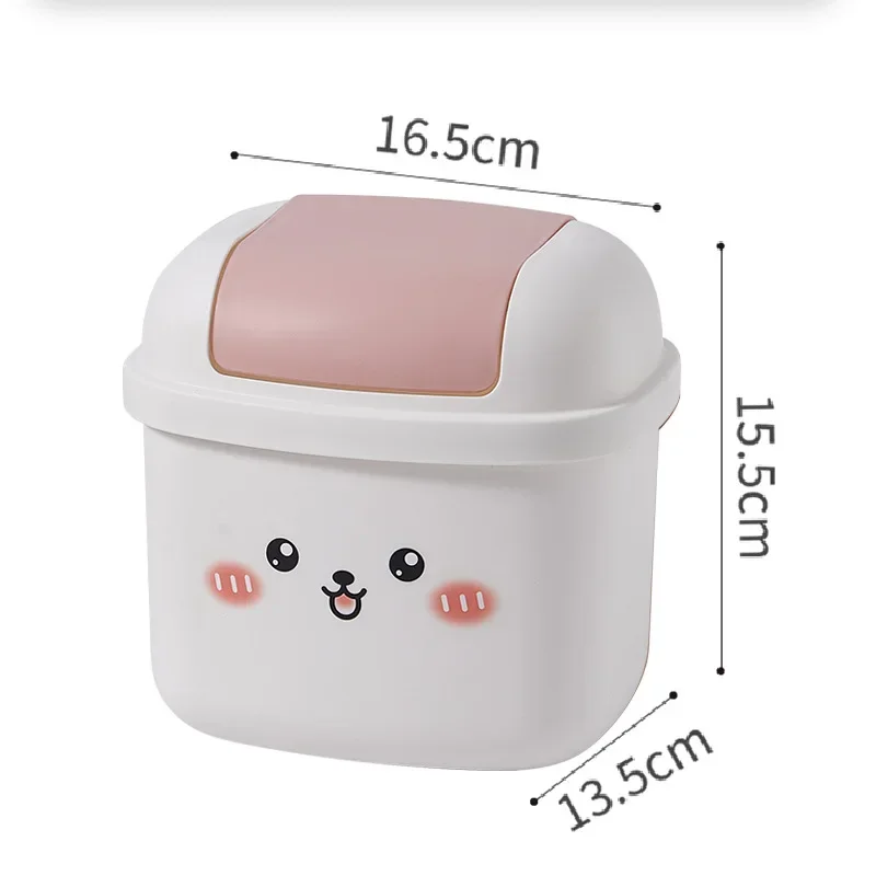 Cute Fun Desktop Trash Can Household Bedroom Living Room Miscellaneous Storage Bin Office Desk Press Mini Miscellaneous Bin