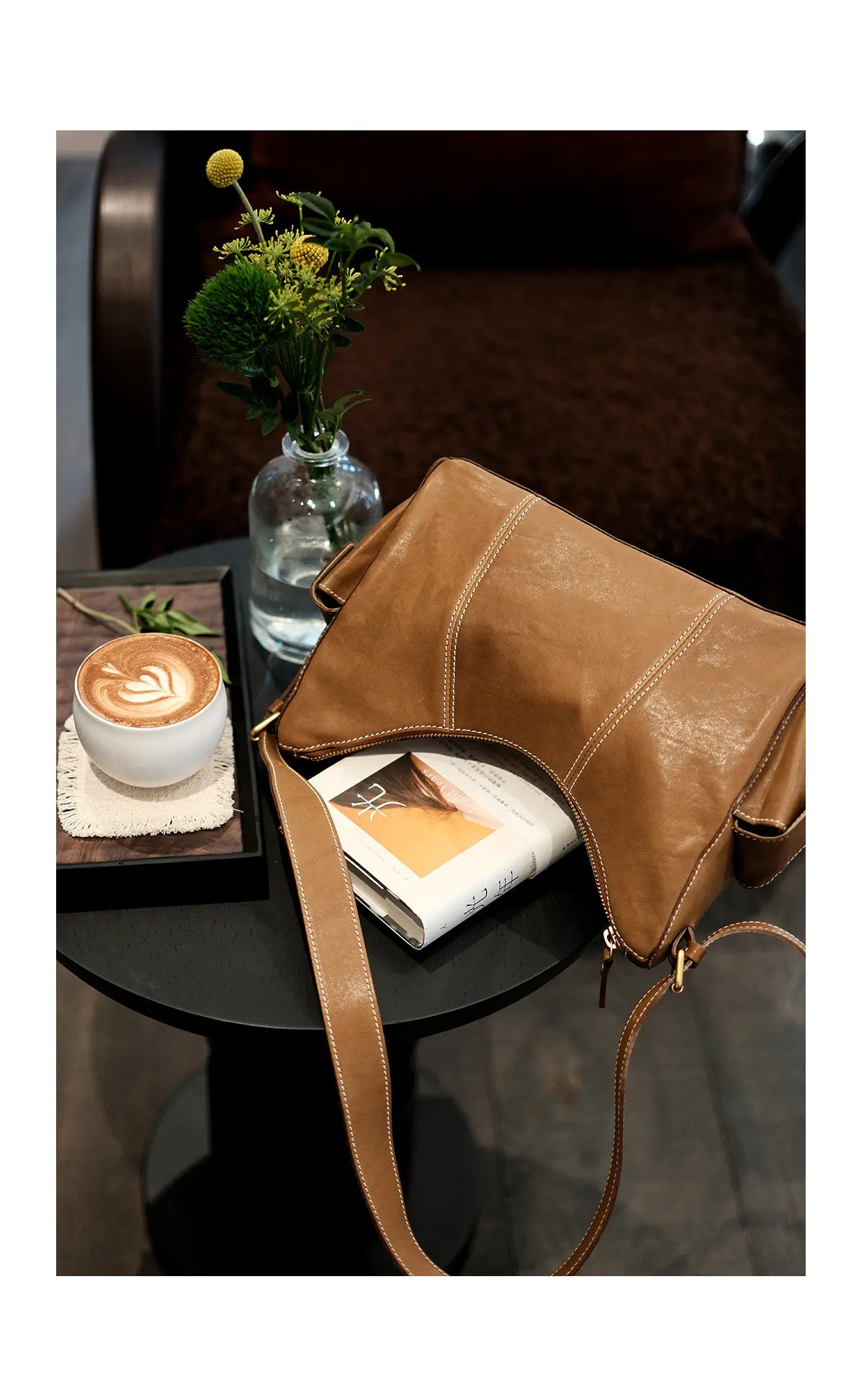 PNDME Wochenend-Shopping Luxus Handgefertigte Damen-Schultertasche aus Rindsleder, modische Designer-Unterarmtasche aus echtem Leder – Detail 6