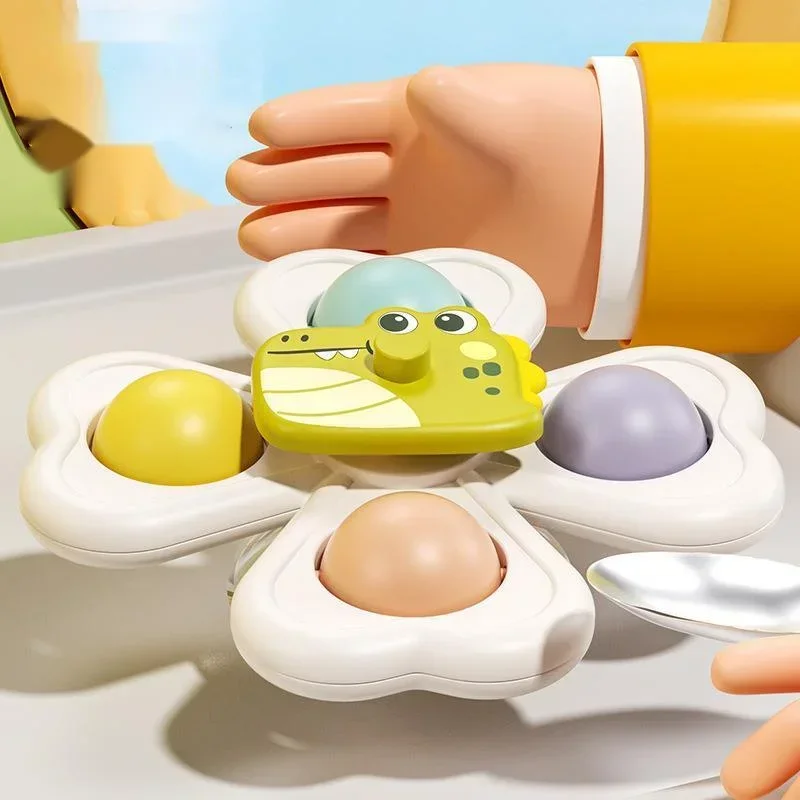 3PCS Suction Cup Spinner Toy Baby Bath Funny Game Educational Toys for Children Girls Boys Infant Sensory Stress Reliever Gift