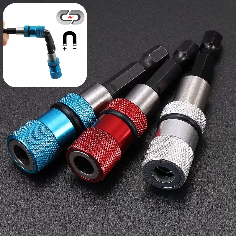 

1/4 Stainless Steel Electric Screwdriver Bit Limit Magnetic Connecting Rod Screwdriver Depth Adjustable Extension Rod Tool