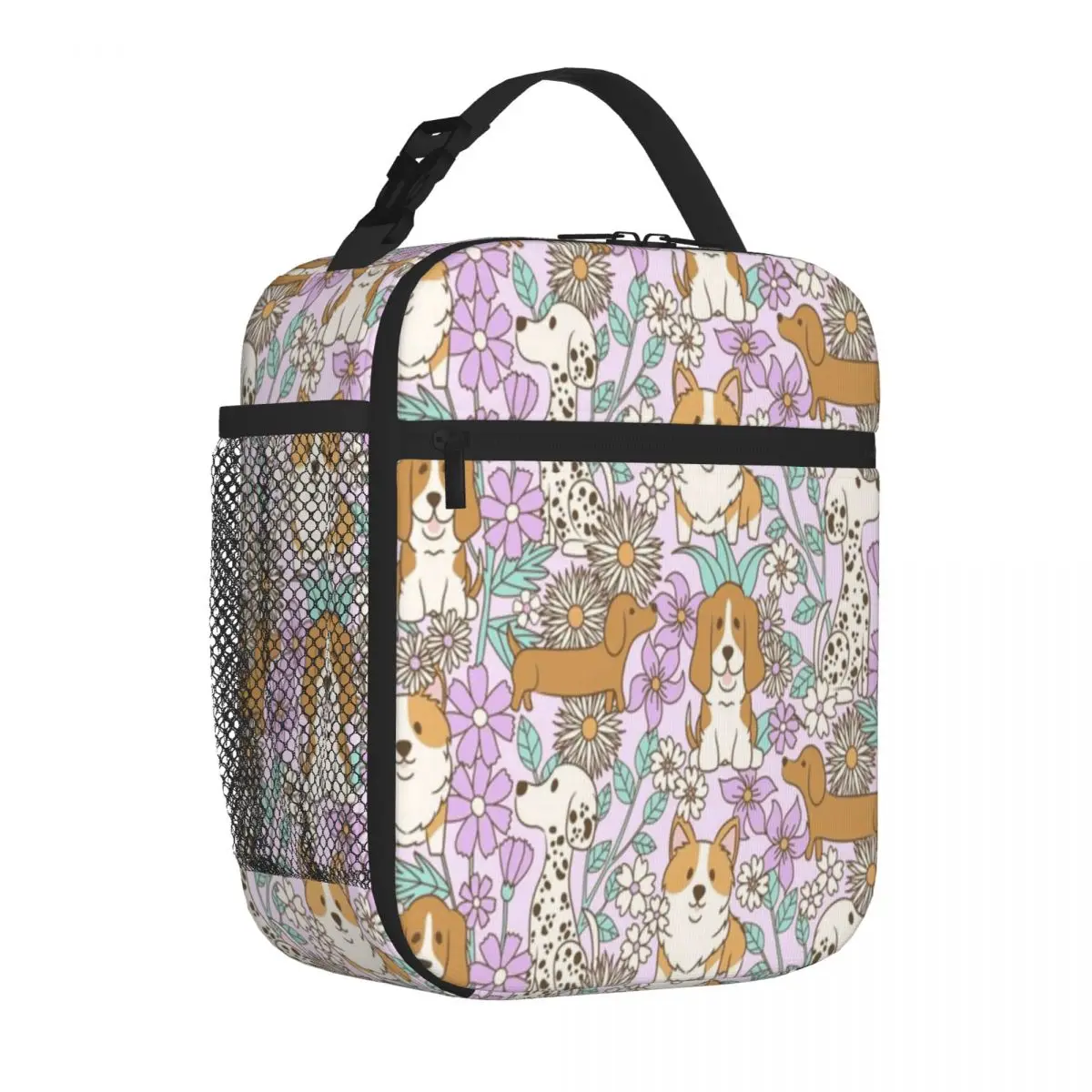 Bestselling Floral Puppies Modern Sports Lunch Bag Outdoor Barbecue Carry Lunch Bag