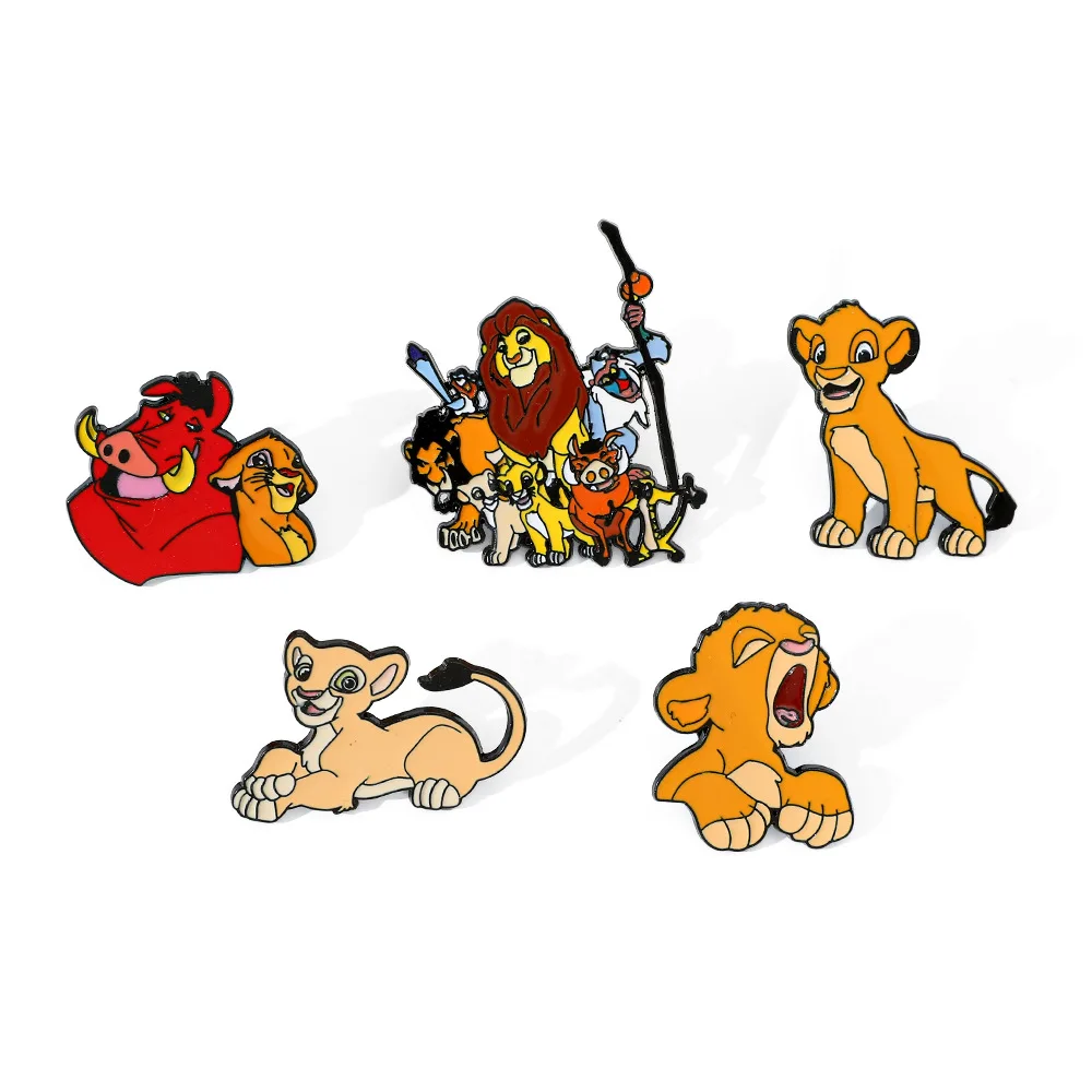 

Creative Anime Brooch Fashion Simba Pumbaa Metal Badge Jewelry Clothing Backpack Accessories Gift for Friends