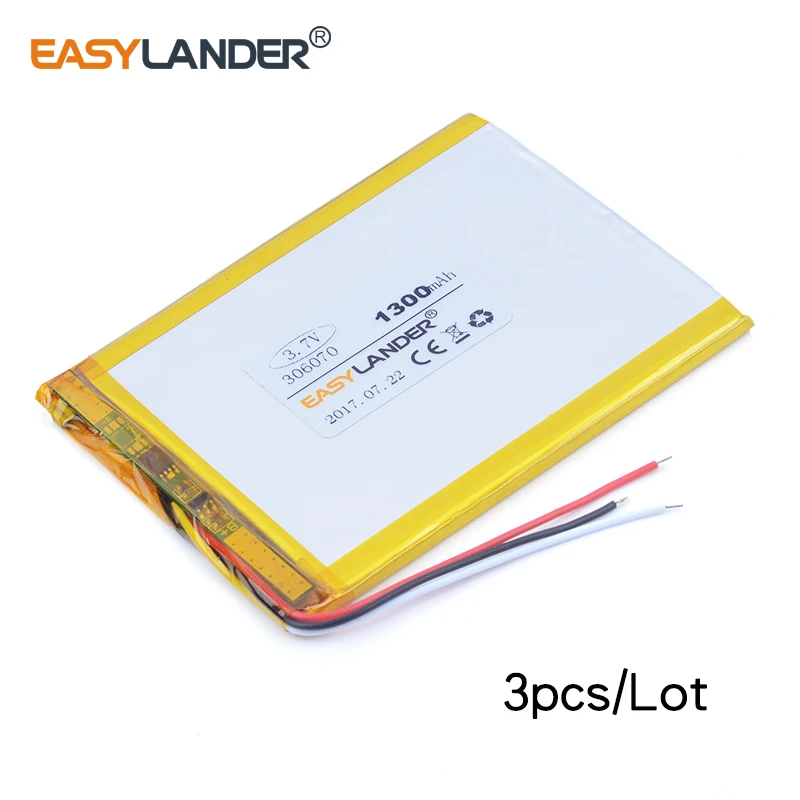 

3pcs/Lot 306070 3.7V 1300mAh Rechargeable Li-Polymer Battery For Innos Yi Luo D6000 i6 i6c machine built-in battery 036070