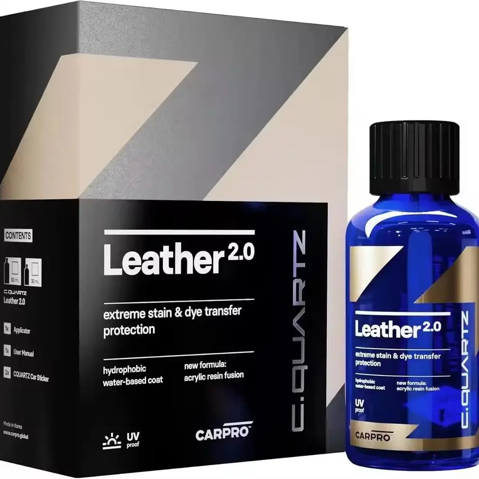 CARPRO CQUARTZ Leather 2.0 - 30Ml Kit - Hydrophobic & Oil Phobic, Resistance to UV, Denim Dye Coloring, Abrasion and Stains