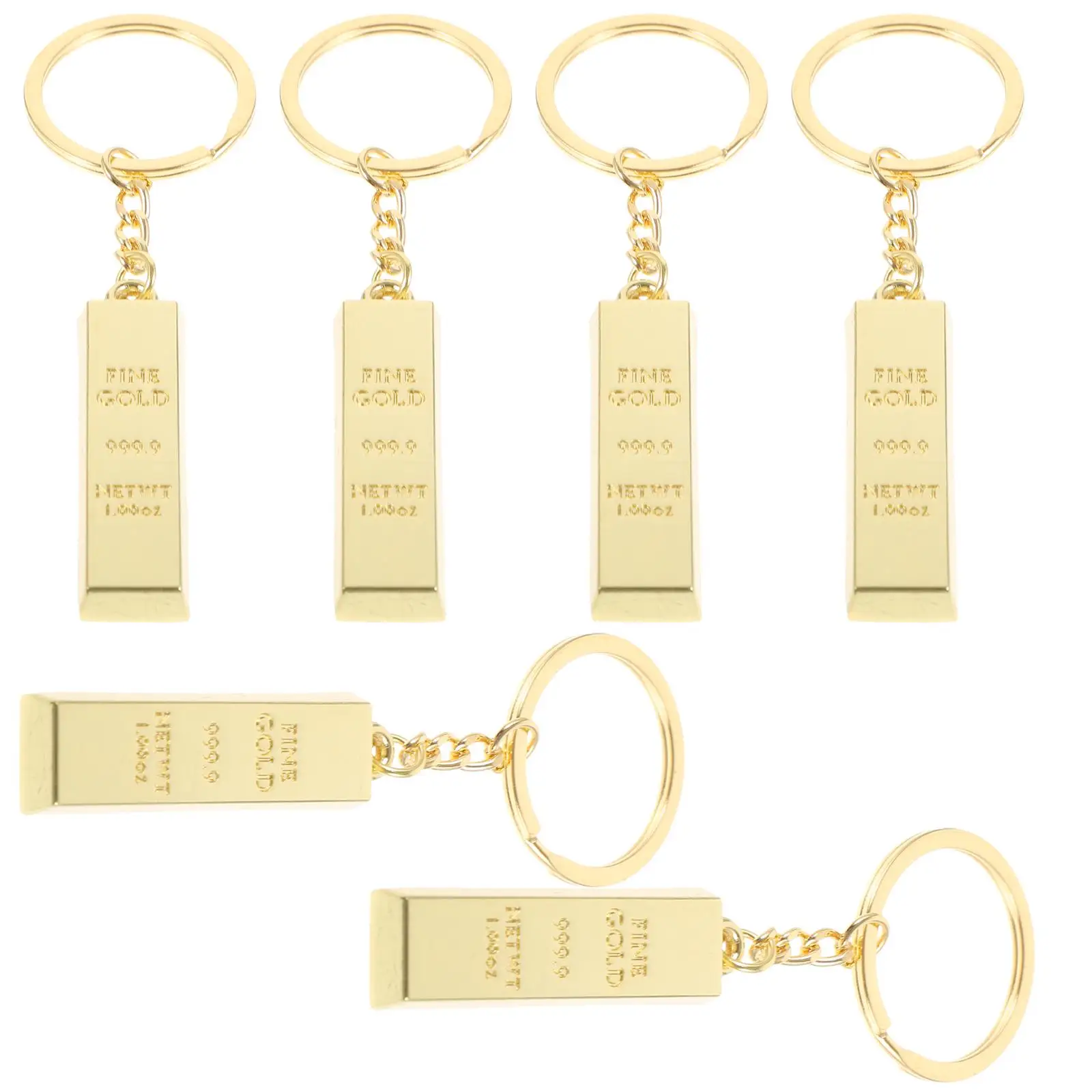 

6 Pcs Bar Keychain Charm Keyring Pendant Car Keychains Accessories Metal Bags Craft Making