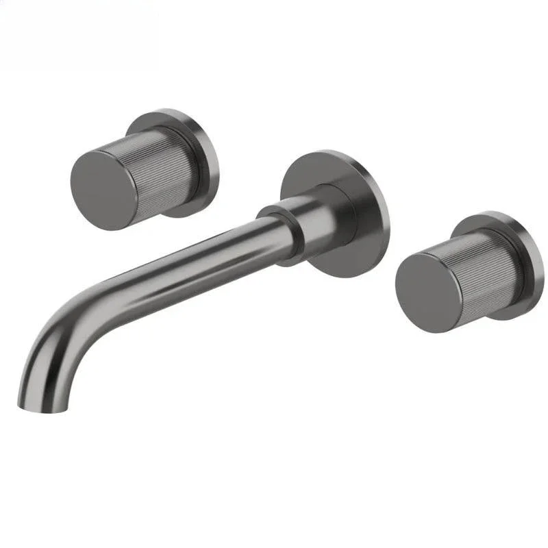Concealed all-copper wall faucet Hot melt double open embedded extended rotary nozzle faucet