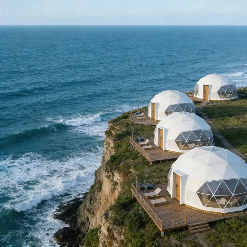 Prefab Modular Hotel Glamping Dome Tents Wholesale Outdoor Waterproof Geodesic Yurt Tent Custom