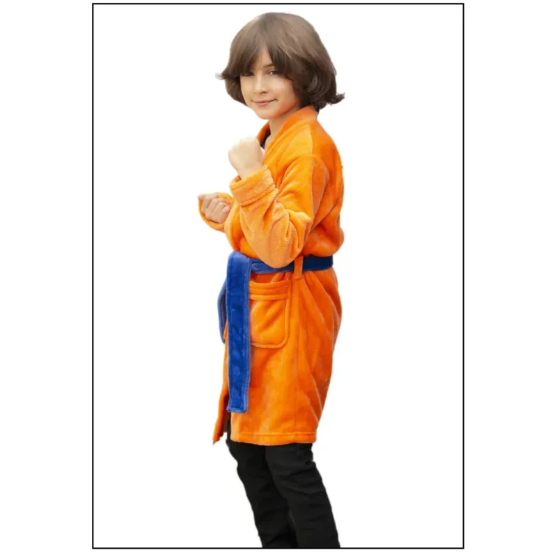 New 2025 adult kids anime bathrobe cosplay lipstick Goku costume man bath sleepwear plush coat women men pajamas cart 95ly