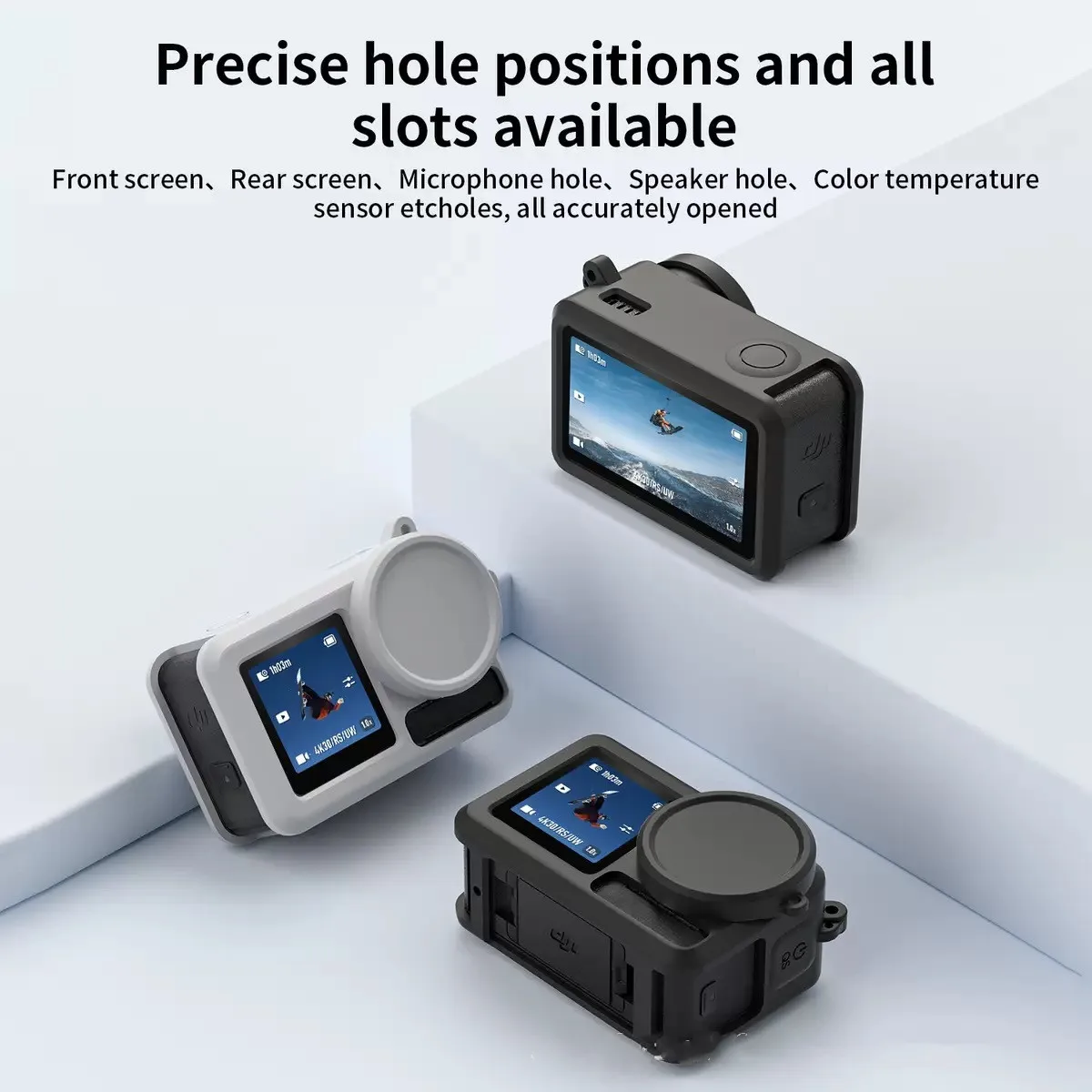 For DJI OSMO Action 5 Pro PU Portable Mini Carrying Bag Case Silicone Protective Case Lens Screen Protectors (6 Pack) Accessory
